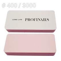 Profinails körömreszelő Buffer Pink Fehér 2 oldalú  #400/3000