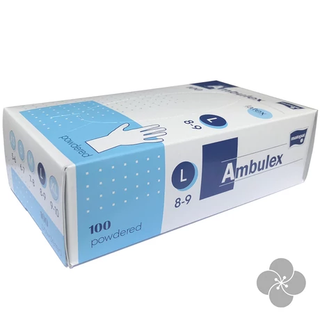 Ambulex latex vizsgáló kesztyű  enyhén púderezett - 100db - L