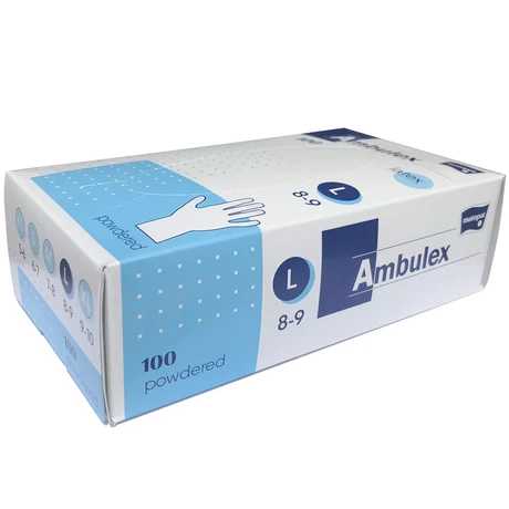 Ambulex latex vizsgáló kesztyű  enyhén púderezett - 100db - L