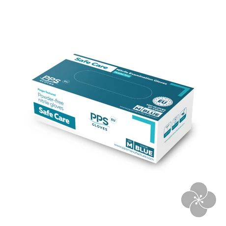 Nitril vizsgáló kesztyű - kék M 100db (púdermentes)