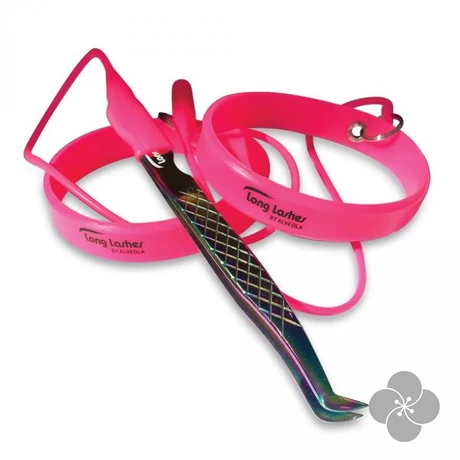 Long Lashes szilikon csipeszfogó karkötő (2db) pink