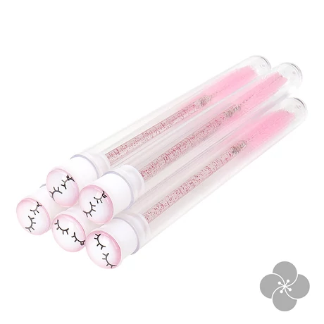 Long Lashes szempillafésű műanyag tartóban - rózsaszín