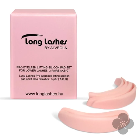 Long Lashes Pro szempilla lifting szilikon pad szett alsó pillákhoz, 3 pár:A,B,C