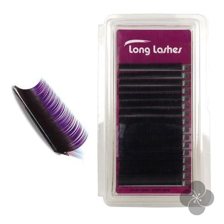 Long Lashes Double Color/Lila C / 0,15 - 8-10-12-14mm