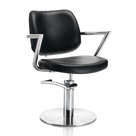 Hair Square fekete fodrász szék - kör talppal