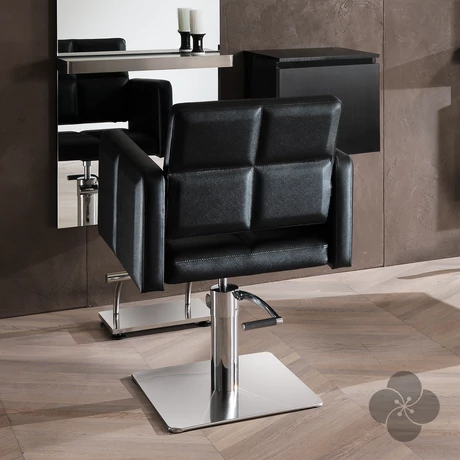 Hair Diamond fekete fodrász szék - négyzet talppal