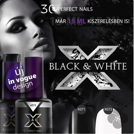 PN - LacGel LaQ X - Black & White Gél Lakk Szett **
