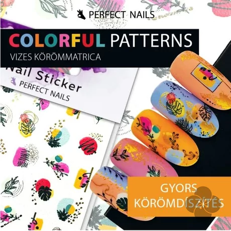 PN - Körömmatrica - Colorful Patterns