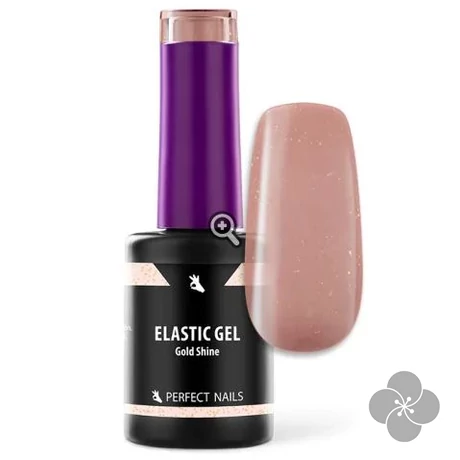 Elastic Cover Base Gel - Gold Shine - Ecsetes Műkörömépítő Zselé 8ml