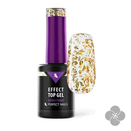 PN - Flakes Effect Fényzselé - Golden Flakes **