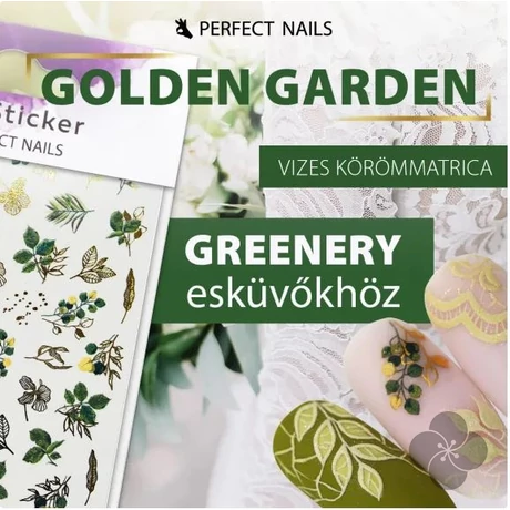 Körömmatrica - Golden Garden