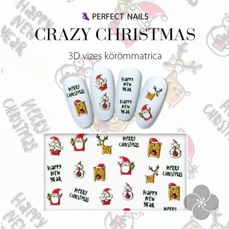 PN - Körömmatrica - 3D Crazy Christmas