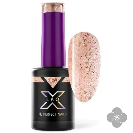 LacGel LaQ X Gél Lakk 8ml - Peach X068 - Sparkle