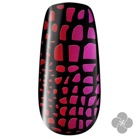 PN - Holo Nail Sticker - Körömmatrica - 6 - Lyukacsos és hullámos - Szivárványos