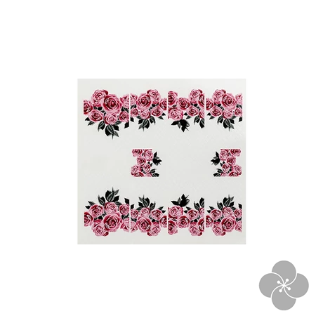 PN - Nail Dress Sticker - Rose Bouquet (Rózsa csokor) - 986