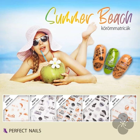 Körömmatrica Beach - Arany/Fehér