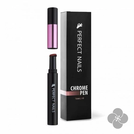 Chrome Pen - Krómpor Körömdíszítő Toll - Rosegold