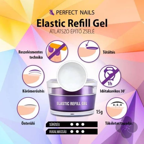 Elastic Refill Gel - Átlátszó Műkörömépítő zselé 15g