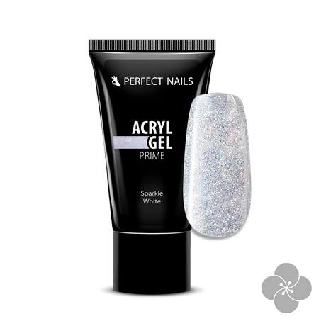 PN - Csillámos AcrylGel Prime - Tubusos Akril Gél 15g - Sparkle White