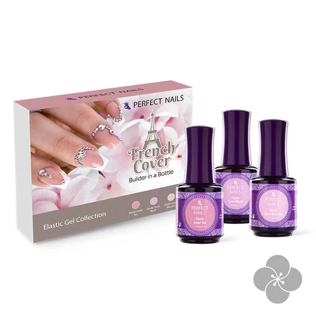 French Cover - Elastic gel - Ecsetes műkörömépítő zselé készlet