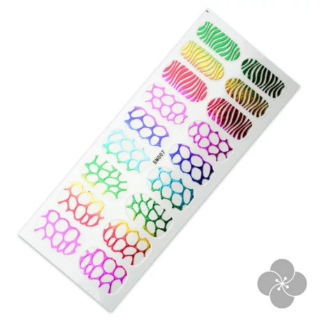 PN - Holo Nail Sticker - Körömmatrica - 5 - Hüllőmintás - Szivárványos