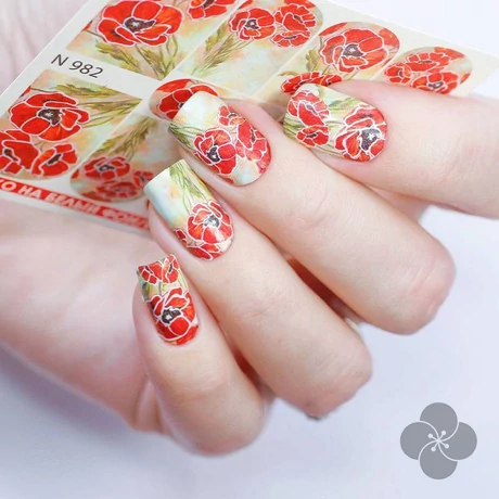 PN - Nail Dress Sticker - Poppy (Pipacs) - 982