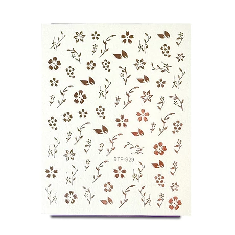 Körömmatrica - Rose Gold Flowers