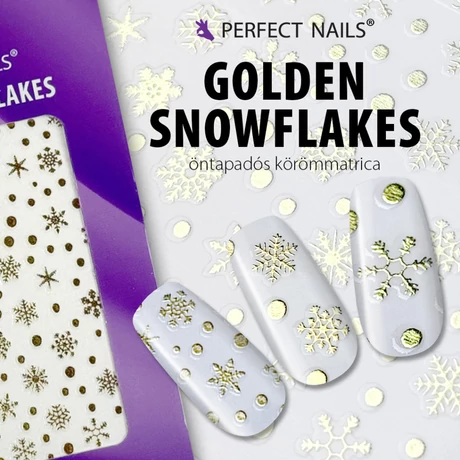 PN - Körömmatrica - Golden Snowflakes