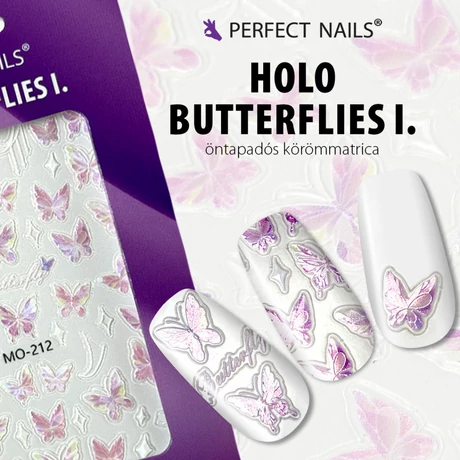 PN - Körömmatrica - Holo Butterflies I.