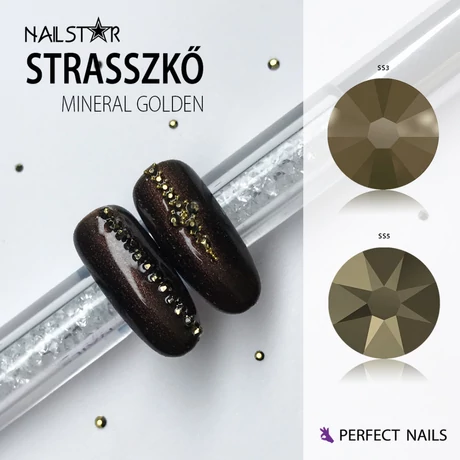 PN - Nailstar strasszkő SS3 - Mineral Golden 20db