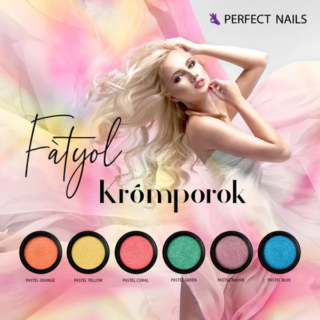 PN - Chrome Powder - Körömdíszítő Fátyol Krómpor - Pasztell Citrom
