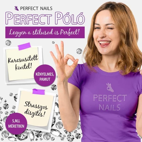 PN - Perfect Nails - Strasszos Lila Póló M