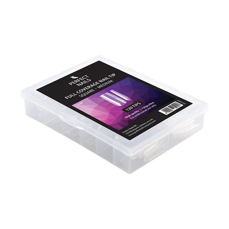 PN - Full Coverage Gel Tip - Zselés Műköröm Tip Készlet - Square Medium