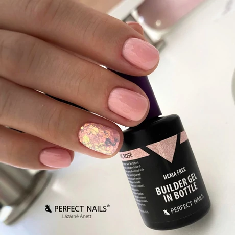PN - HEMA FREE BuilderGelinBottle-Színezett üveges ép.zselé 8ml-Sparkling Rose