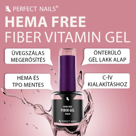 PN-Fiber Vitamin Base Gel - Hema Free Erősített Gél Lakk Alap-Clear - 8ml
