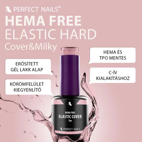 PN-Elastic Cover Base Gel – Hema Free Erősített Gél Lakk Alap-Pink Shine- 8ml
