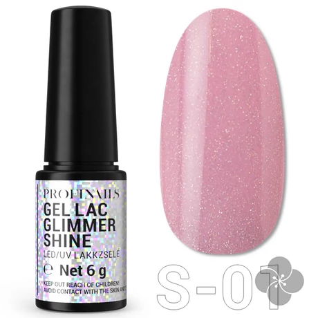 Profinails Gel Lac Glimmer Shine LED/UV lakkzselé  6g S-01