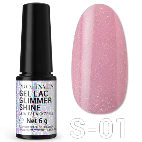 Profinails Gel Lac Glimmer Shine LED/UV lakkzselé  6g S-01