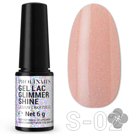 Profinails Gel Lac Glimmer Shine LED/UV lakkzselé  6g S-02