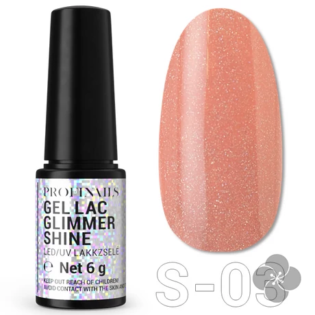 Profinails Gel Lac Glimmer Shine LED/UV lakkzselé  6g S-03
