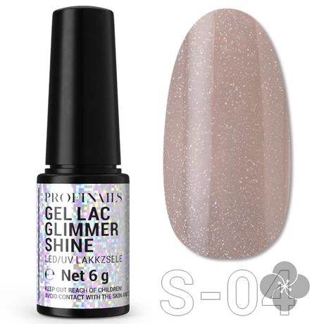 Profinails Gel Lac Glimmer Shine LED/UV lakkzselé  6g S-04
