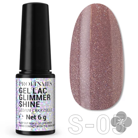 Profinails Gel Lac Glimmer Shine LED/UV lakkzselé  6g S-05