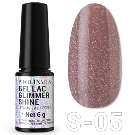Profinails Gel Lac Glimmer Shine LED/UV lakkzselé  6g S-05