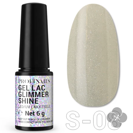 Profinails Gel Lac Glimmer Shine LED/UV lakkzselé  6g S-08