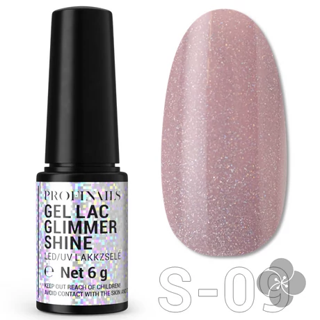 Profinails Gel Lac Glimmer Shine LED/UV lakkzselé  6g S-09