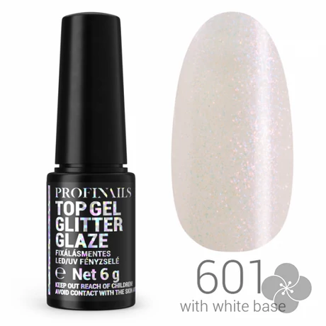 Profinails Top Gél Glitter Glaze fixálásmentes LED/UV fényzselé 6g No.601
