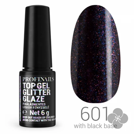 Profinails Top Gél Glitter Glaze fixálásmentes LED/UV fényzselé 6g No.601