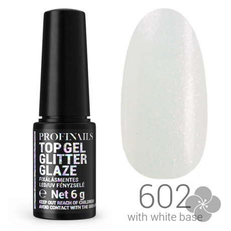 Profinails Top Gél Glitter Glaze fixálásmentes LED/UV fényzselé 6g No.602