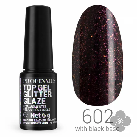 Profinails Top Gél Glitter Glaze fixálásmentes LED/UV fényzselé 6g No.602