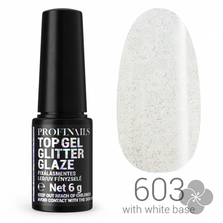 Profinails Top Gél Glitter Glaze fixálásmentes LED/UV fényzselé 6g No.603